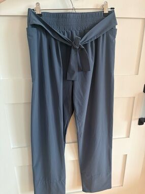 ADAY Slate Blue Wide-Leg Tie-Waist Pants